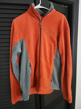 Columbia Orange and Gray Lightweight Fleece Jacket